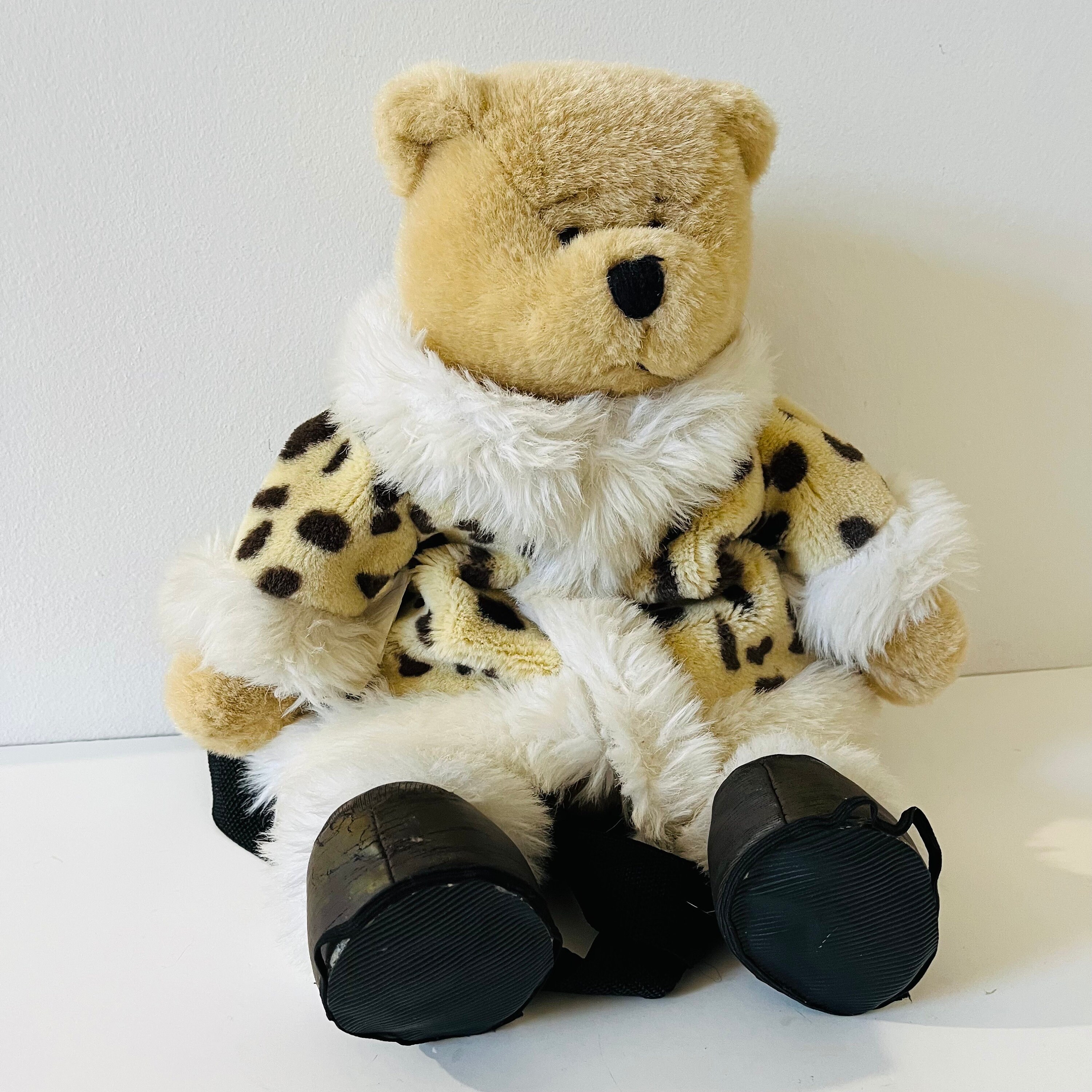 Vintage 90's Original Gurilla Biscuit Leopard Jacket Stuffed Plush