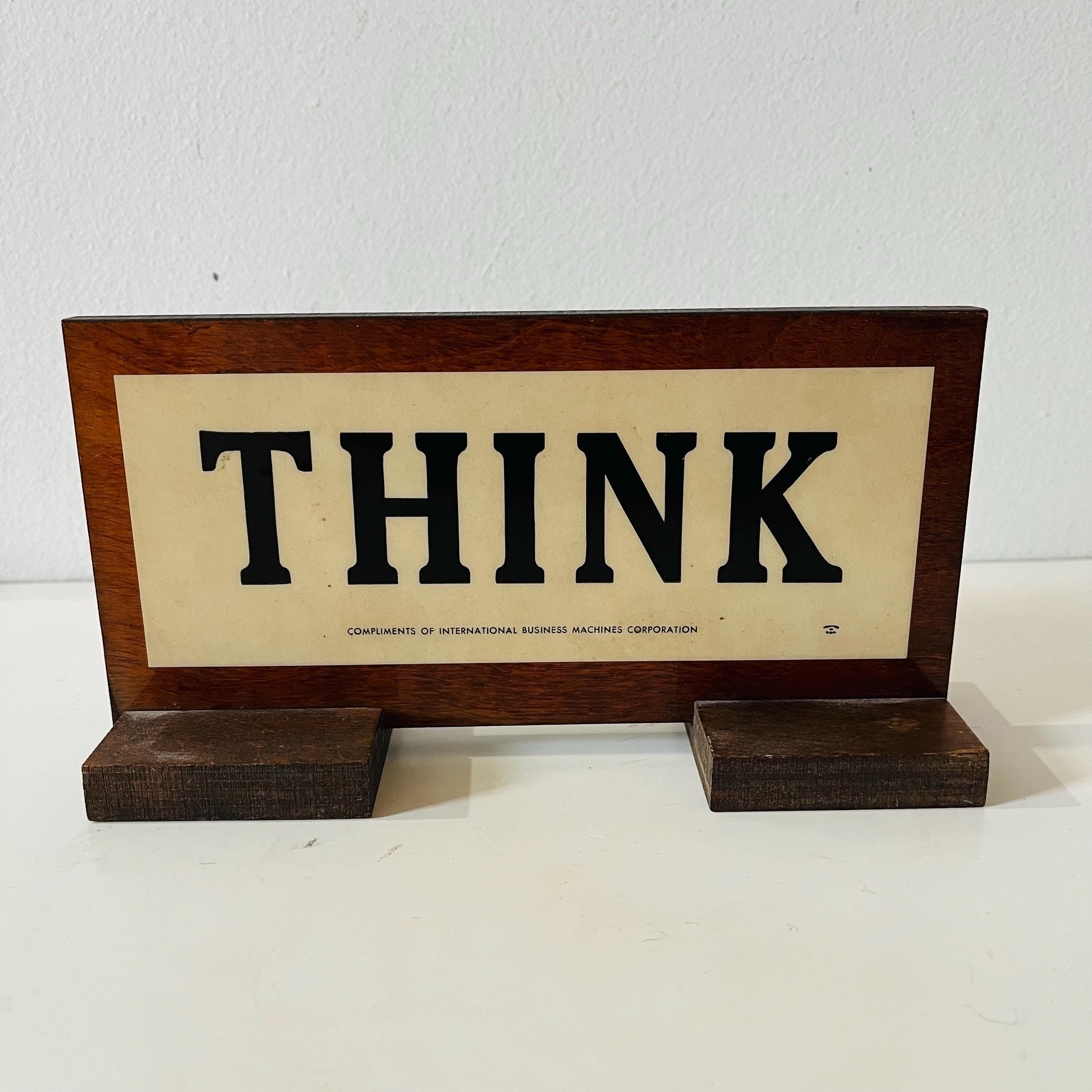 Vintage Iconic 1940's IBM THINK Sign International Business