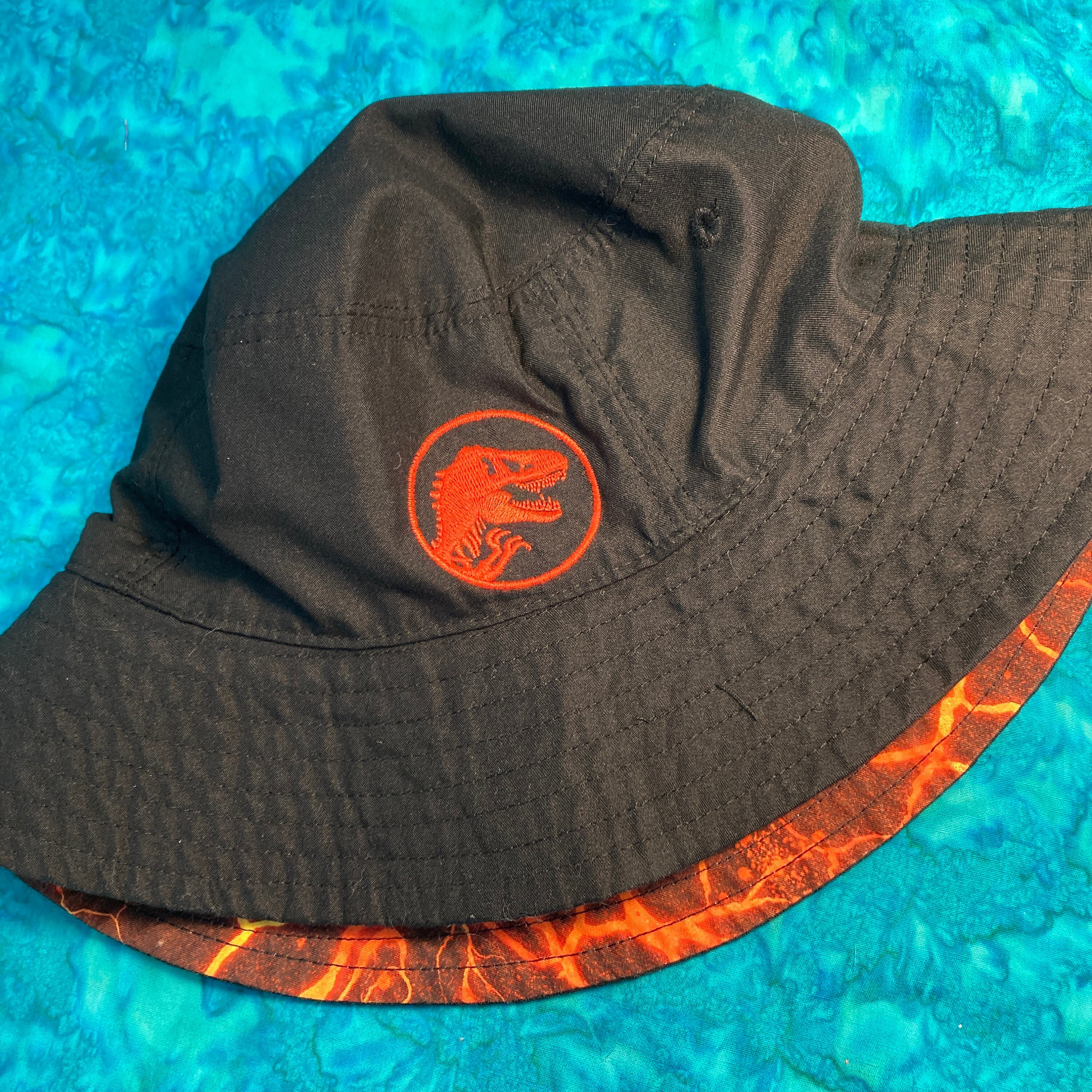 NEW Gymboree Boys Jurassic Park Reversible Lava Bucket Hat Sz 4T-5T Black Brown 