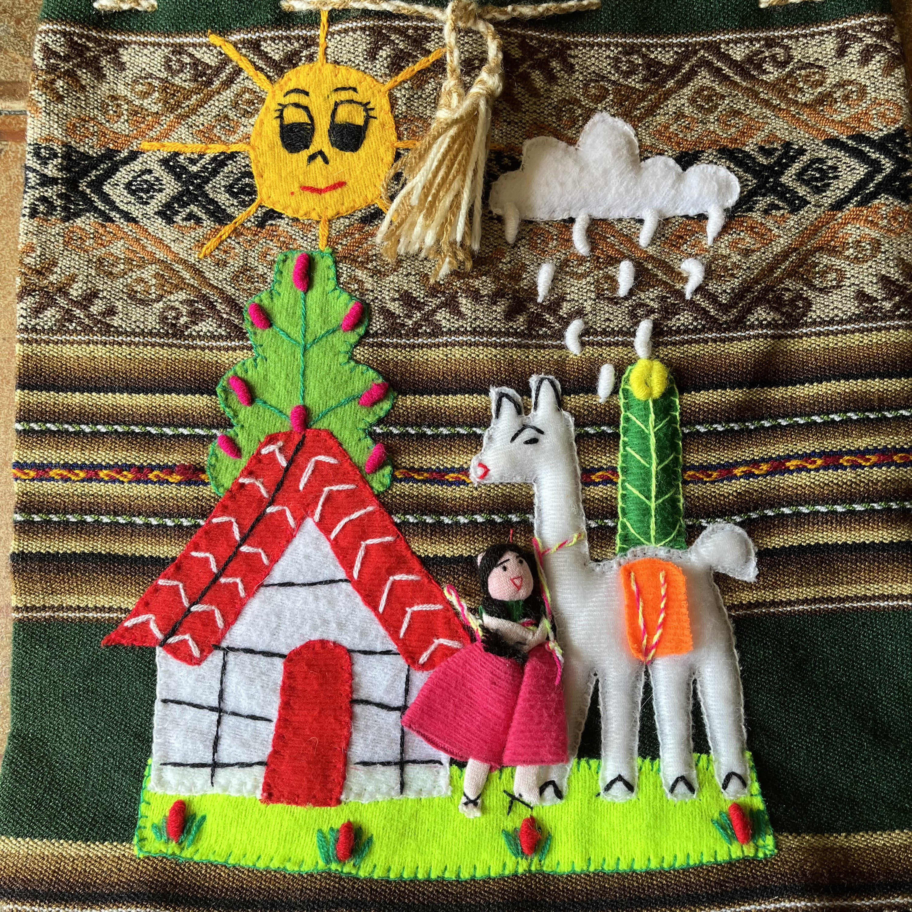 Vintage Handmade Embroidered Peruvian South America Llama  display picture 1