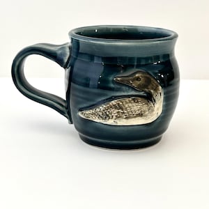 Vintage Studio Kunst Wildlife Keramik handgemalte Loon Art Kaffeetasse Teetasse Woodlandia Canadiana Cottagecore