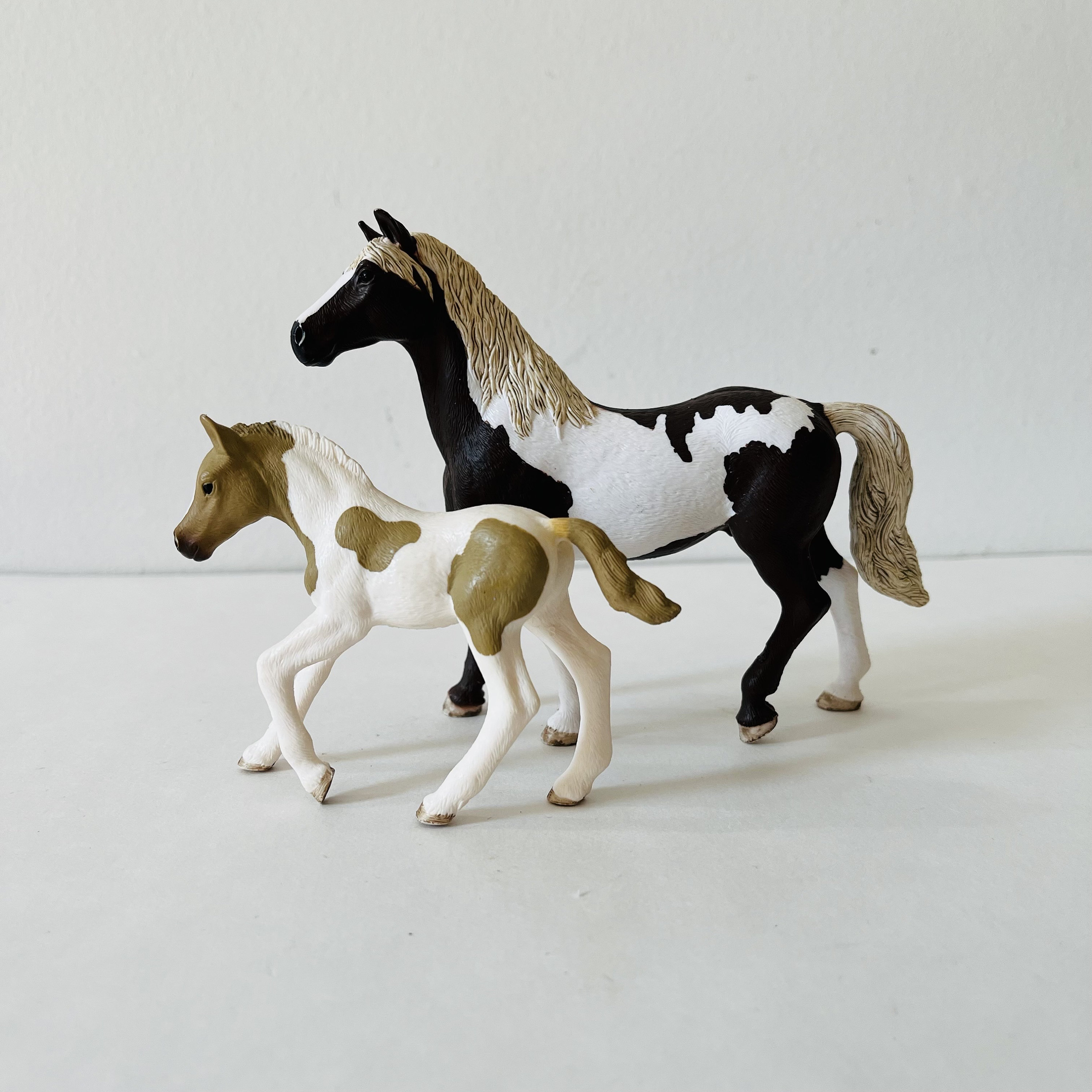 Retired Schleich Horse Club Palomino Mare and Foal Horse Model Toy