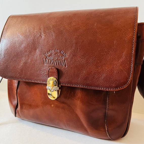 Vintage Valentina Leather Handbag Genuine Leather… - image 2