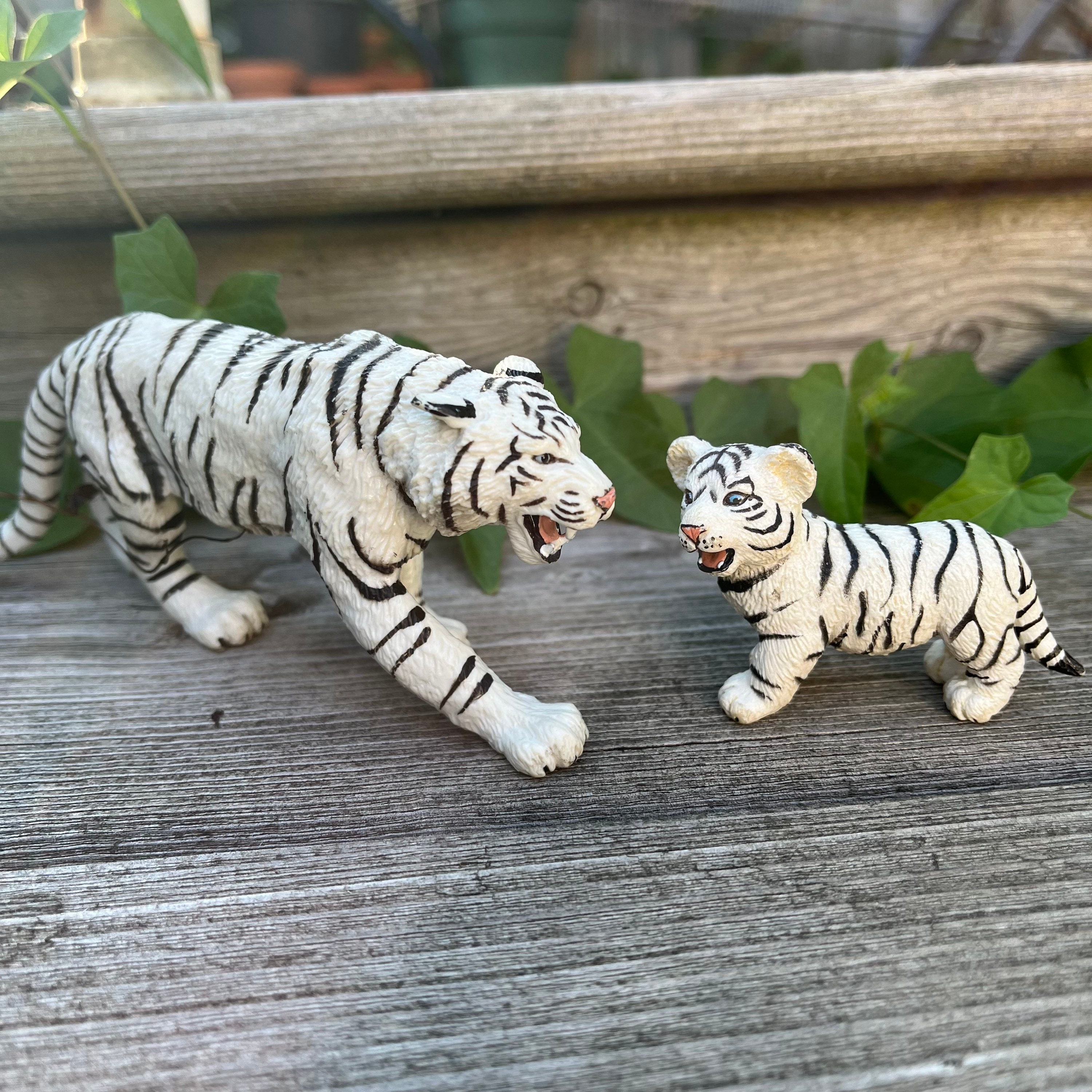 Atyhao Modèle de tigre blanc Tigre blanc Modèle Simulation En Plastique  Animal Figurine Ornement Enfants Jouet Éducatif