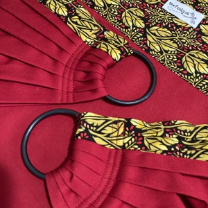 Inicioparto Pesaje Eslinga Cosidofunky Diseñador Partería Pesa Eslinga Pan de Oro en Algodón Orgánico Rojo Sarga Regalo de Partera