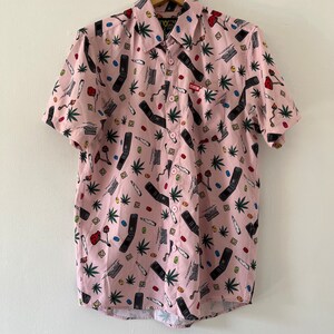 Vintage Y2K Fashion Dixxon Button Up Pink Shirt Size Small