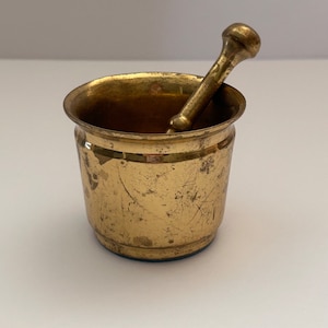Vintage Massiver Messing Apotheker Mörser und Pistill Rustikale Küche Decor | ApothekenStudent Geschenk Stößel Medizinisch