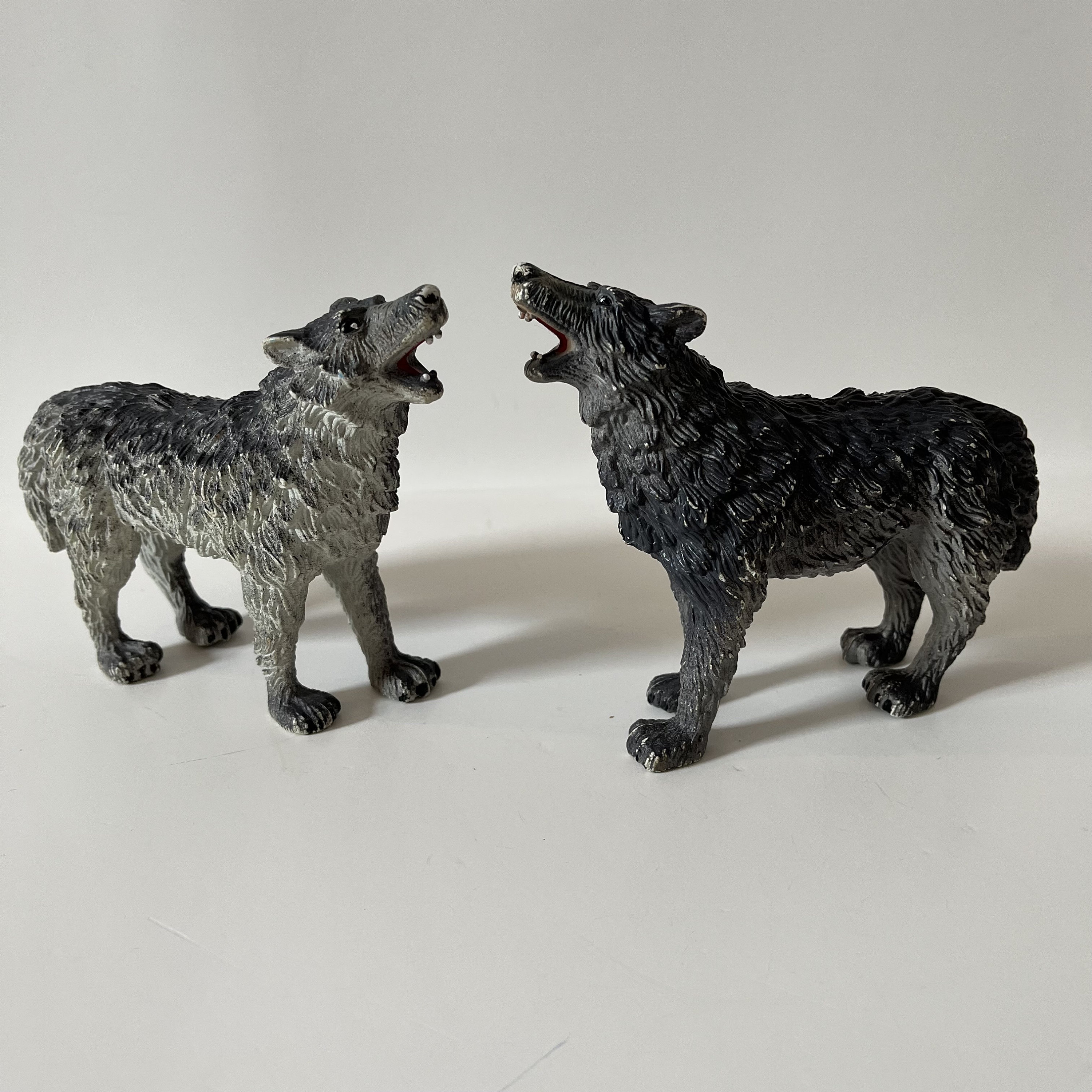 Toy Many Wolves Vintage 1998 Rubber Wolf Wolves Model Toy Figurine Animal Figure ...