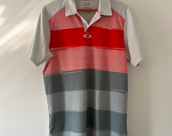 Vintage Y2K Oakley Short Sleeve Polo Golf Shirt Regular Fit Size Small