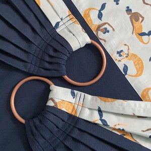 Sewfunky Designer Partera Pesa el lavabo de la honda o las sirenas de natación Merpeople en Navy Organic Cotton Twill Midwife Gift Homebirth