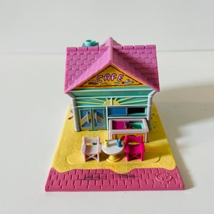 Vintage Bluebird Mattel Polly Pocket 1993 Beach Cafe Compact Doll Pollyville Tiny Original 90s no Doll