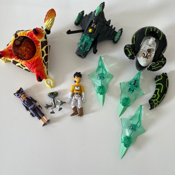 Vintage Bandai Ben Ten Gwen Grey Matter Actionfigur Lot Alien Cruiser Diamondhead Crystalline Crusher Heat Blast Cruiser