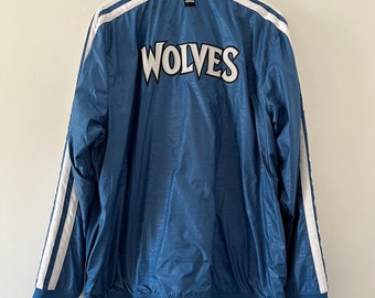 Vintage Minnesota Timberwolves Wolves Full Zip Blue NBA Jacket Size 2XL