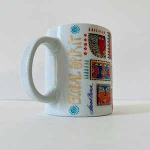 Vintage 1995 Laurel Burch Rainbow Global Spirit Ceramic Coffee Cup Tea Mug