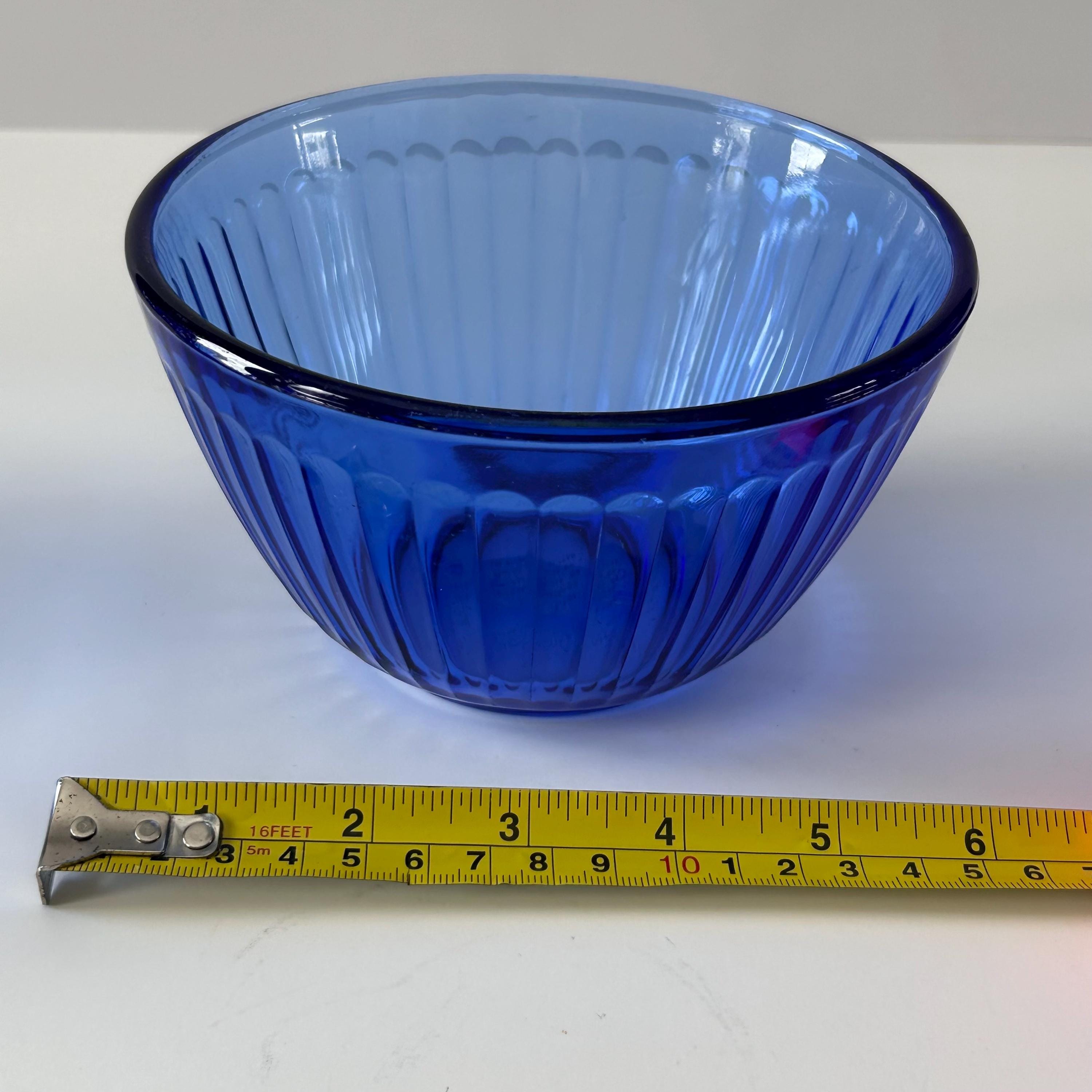 Vintage Pyrex 7401-S Cobalt Blue Glass Ribbed Mixing Bowl 750 Ml