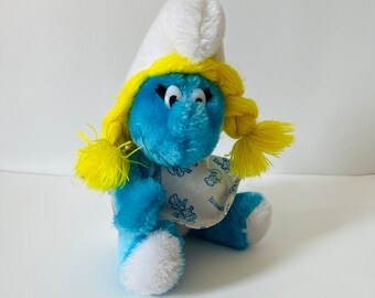 Smurf Plush Vintage Peyo 1981 Smurfette and Smurf by Ganz Bros