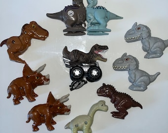 Jurassic Park Jurassic World Lotto di dinosauri Action Figures e giocattoli Bashers e Brawlers T-Rex Truck Carnotaurus Dino