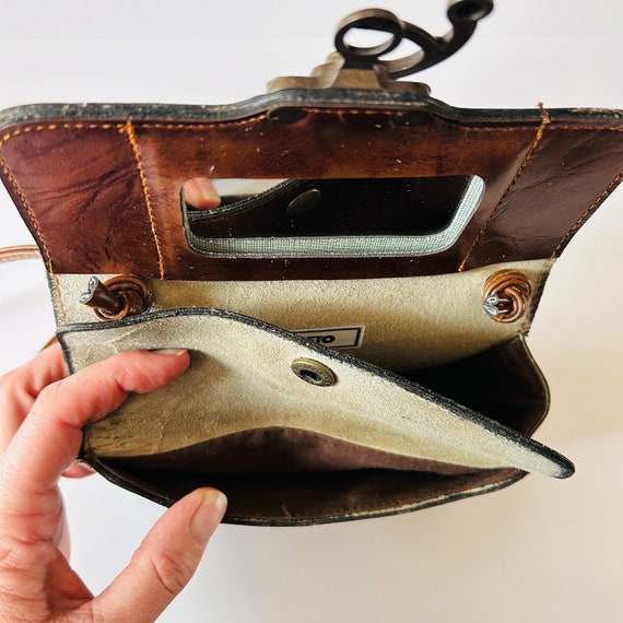 Vintage Veneto Handmade Leather Crossbody Purse Shoulder Bag