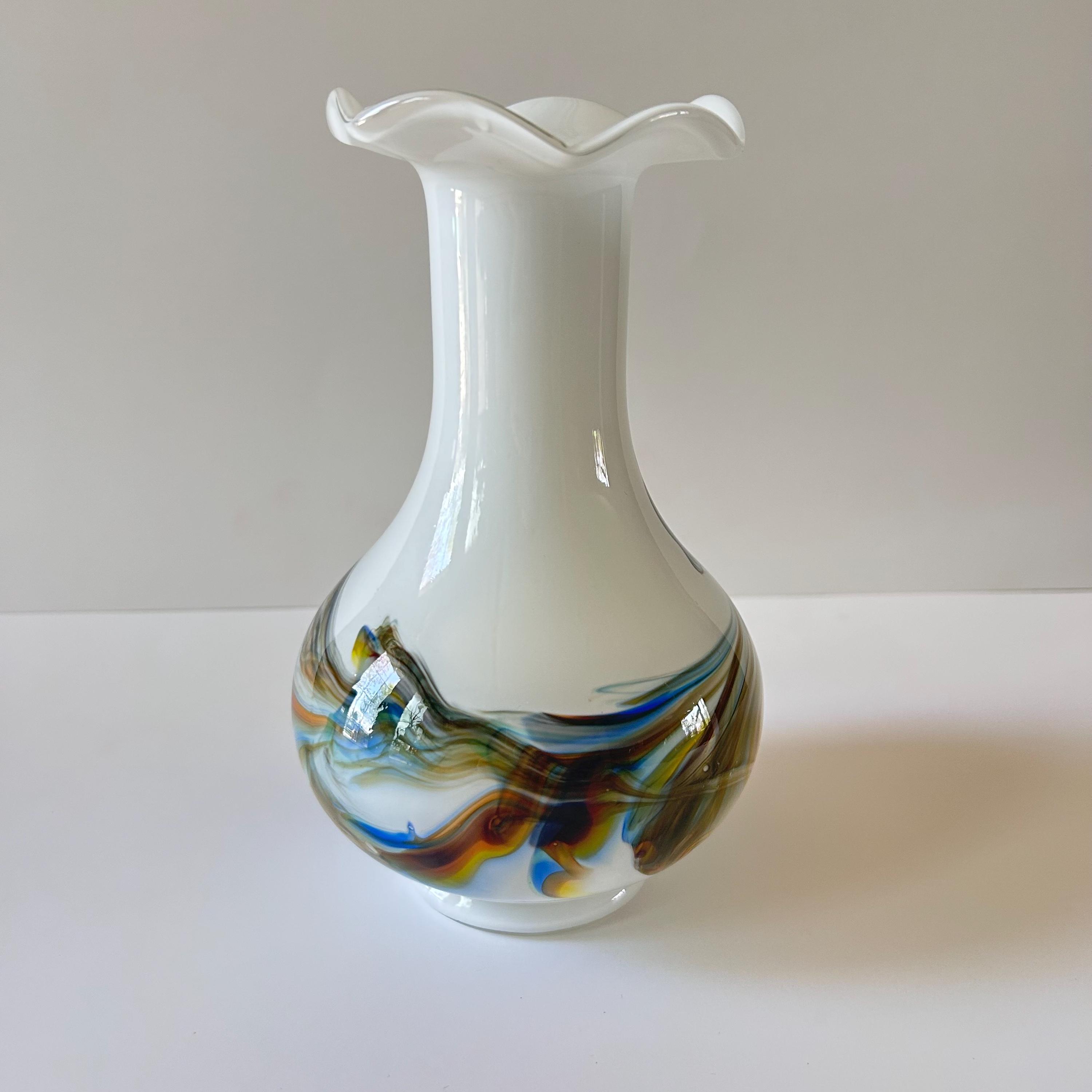 Vintage 1970's Italian Opaline Florence Pop Art Hand Blown Glass
