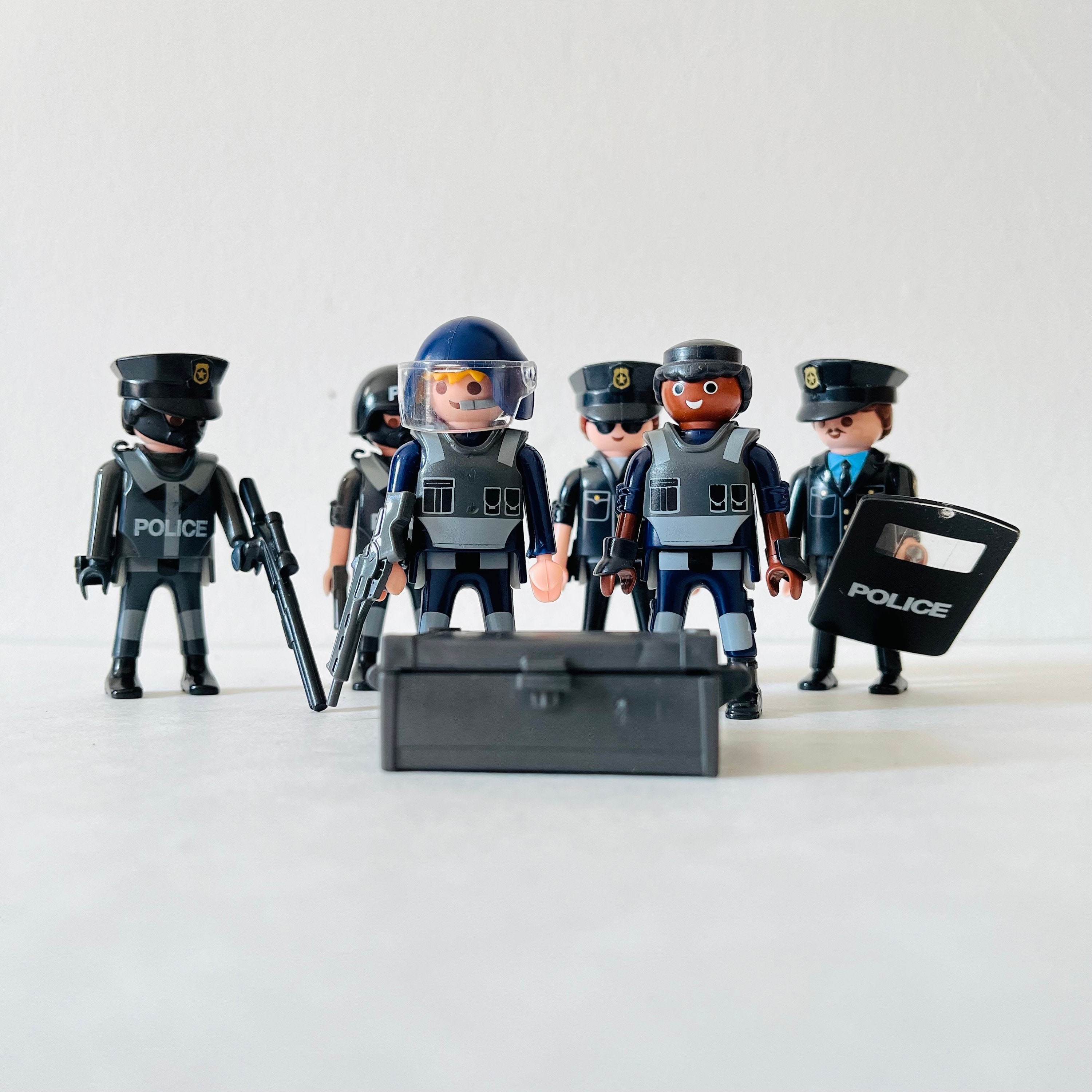 Vintage 90's Playmobil Klicky Figure Playmo Police Officer Swat