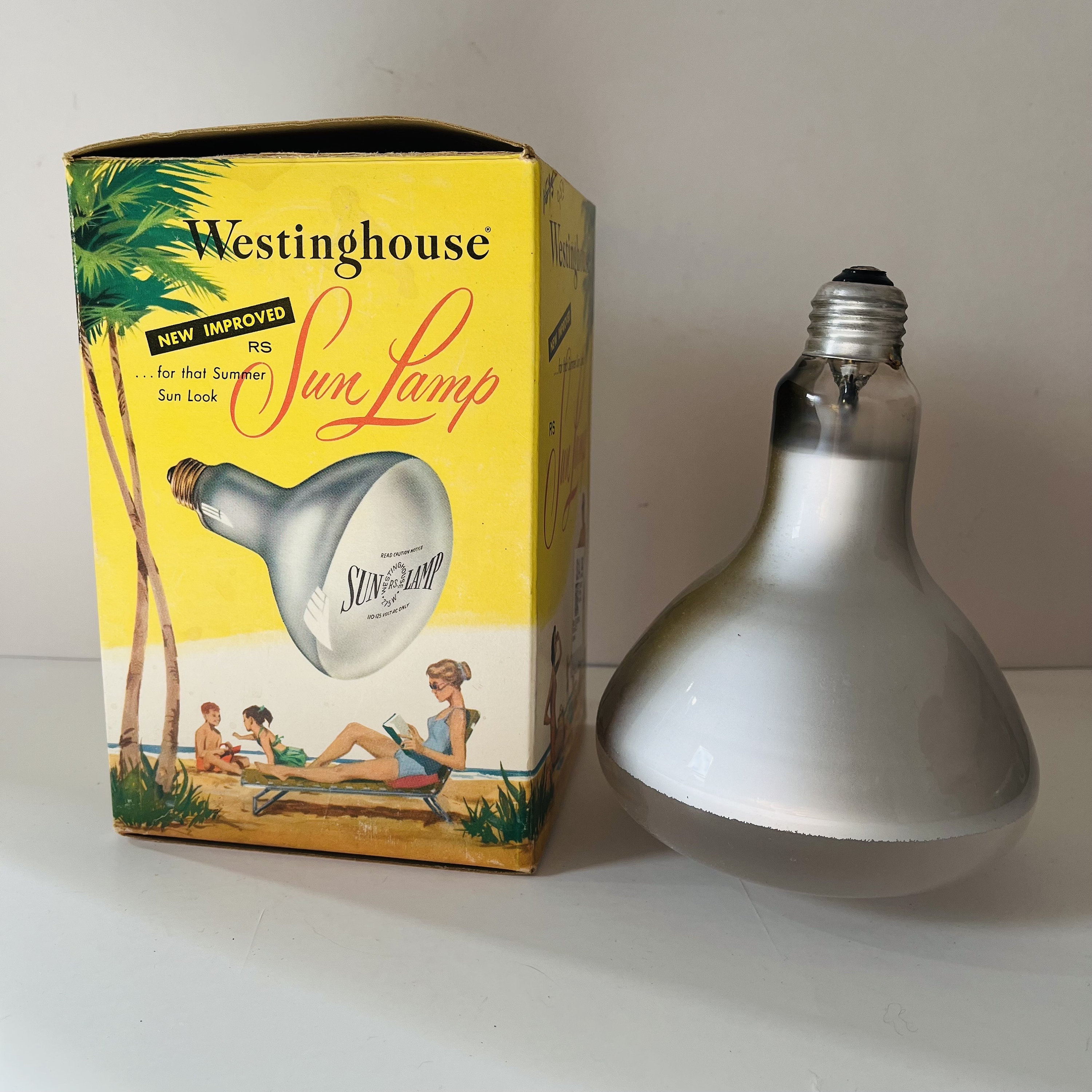 Vintage 1960 s Westinghouse Sun Lamp Bulb 275 Watts in Original