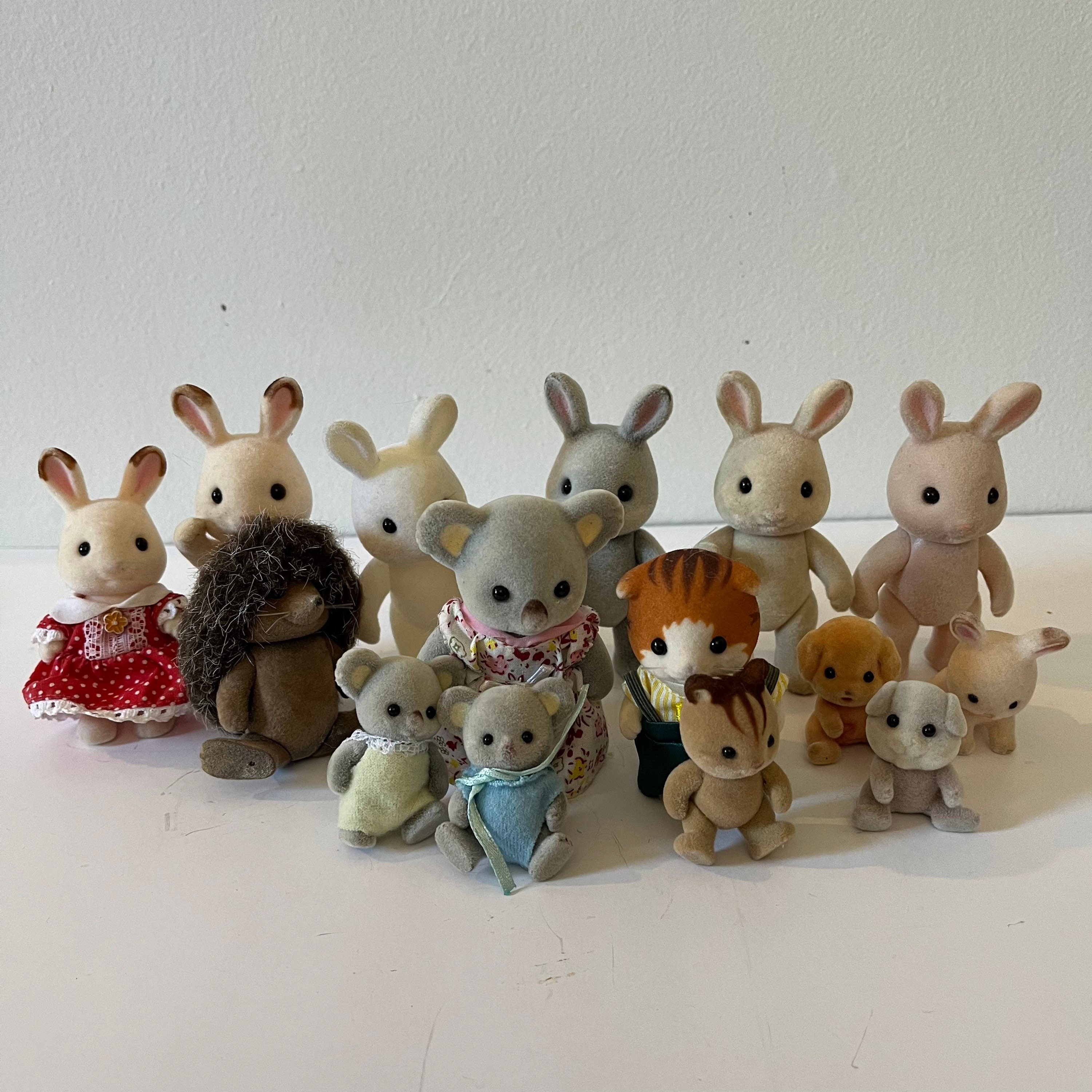 Vintage Sylvanian Calico Critters Lot of 15 Sweet Animals Bunnies