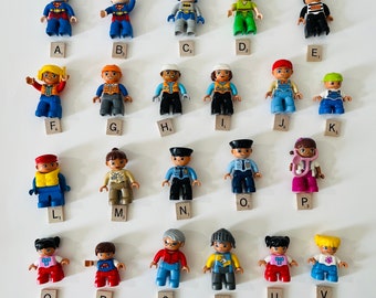 Minifigure vintage Lego Duplo Famiglia Donna Uomo Bambino 2,5 pollici Minifig Mini Figure Scegli il tuo