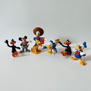 Figurki Disneya z lat 80. - Figurki z PVC Myszka Miki Daffy Donald Pluto Kolekcjonerskie postacie