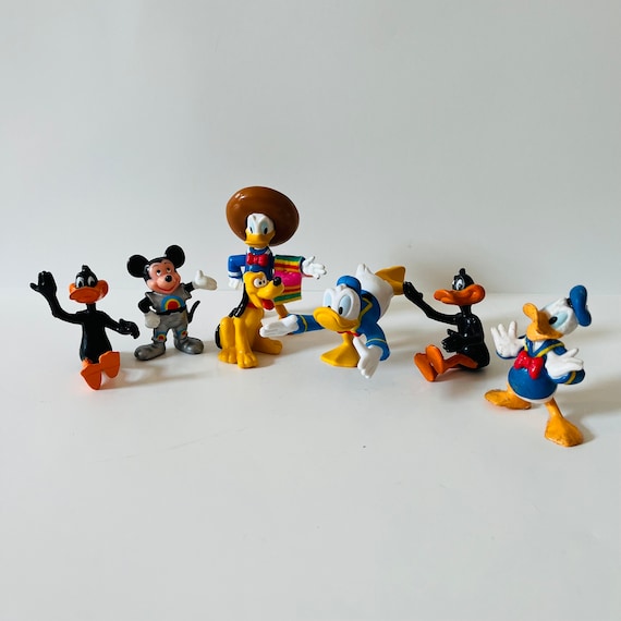 Vintage 80s Disney Figurines - PVC Figurines Mickey Daffy Donald