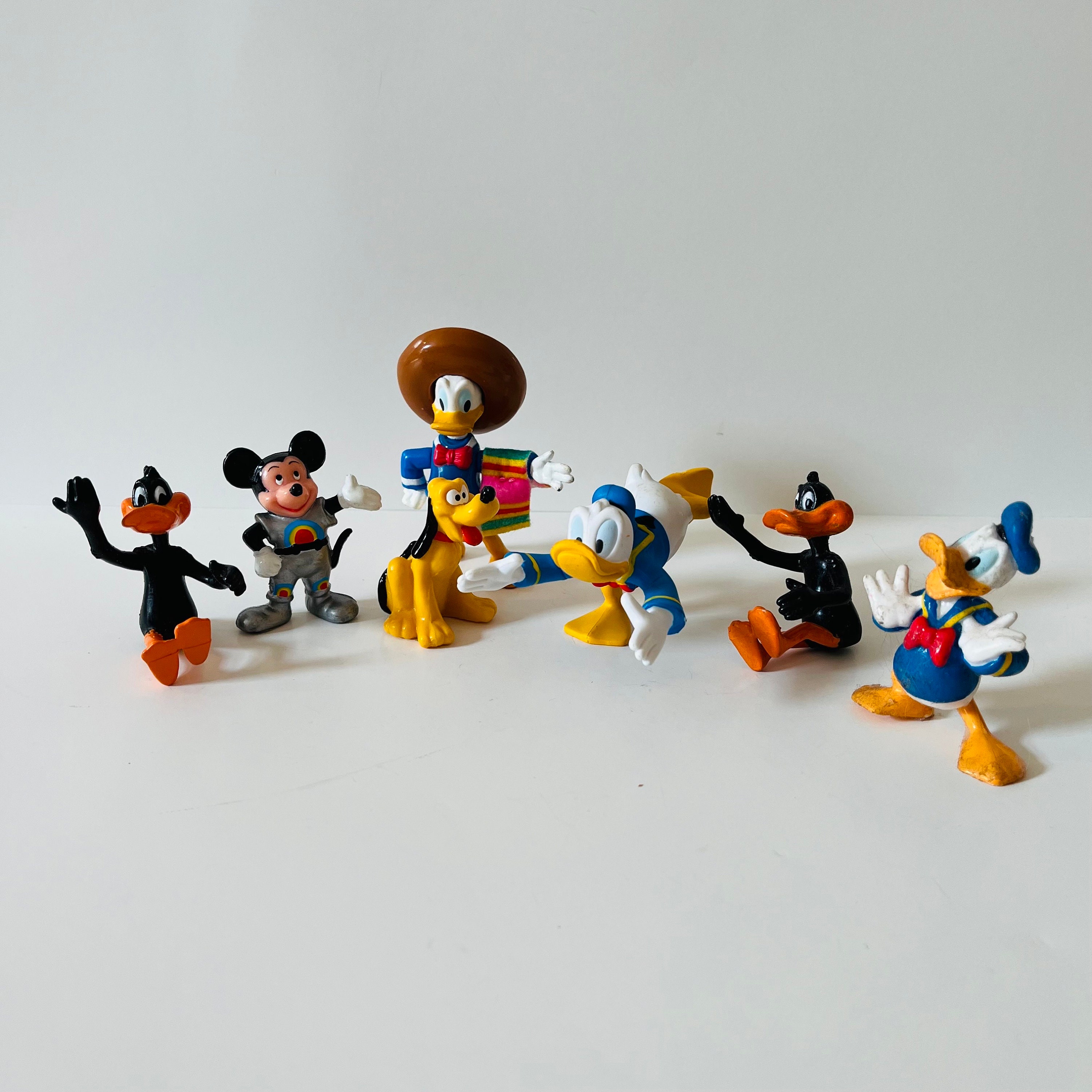 Vintage 80s Disney Figurines - PVC Figurines Mickey Daffy Donald