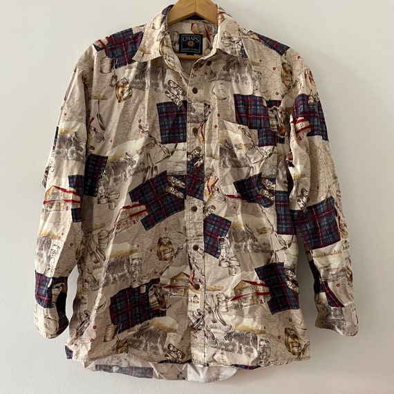 Vintage Chaps Polo Ralph Lauren Plaid Moose Homestead Camping