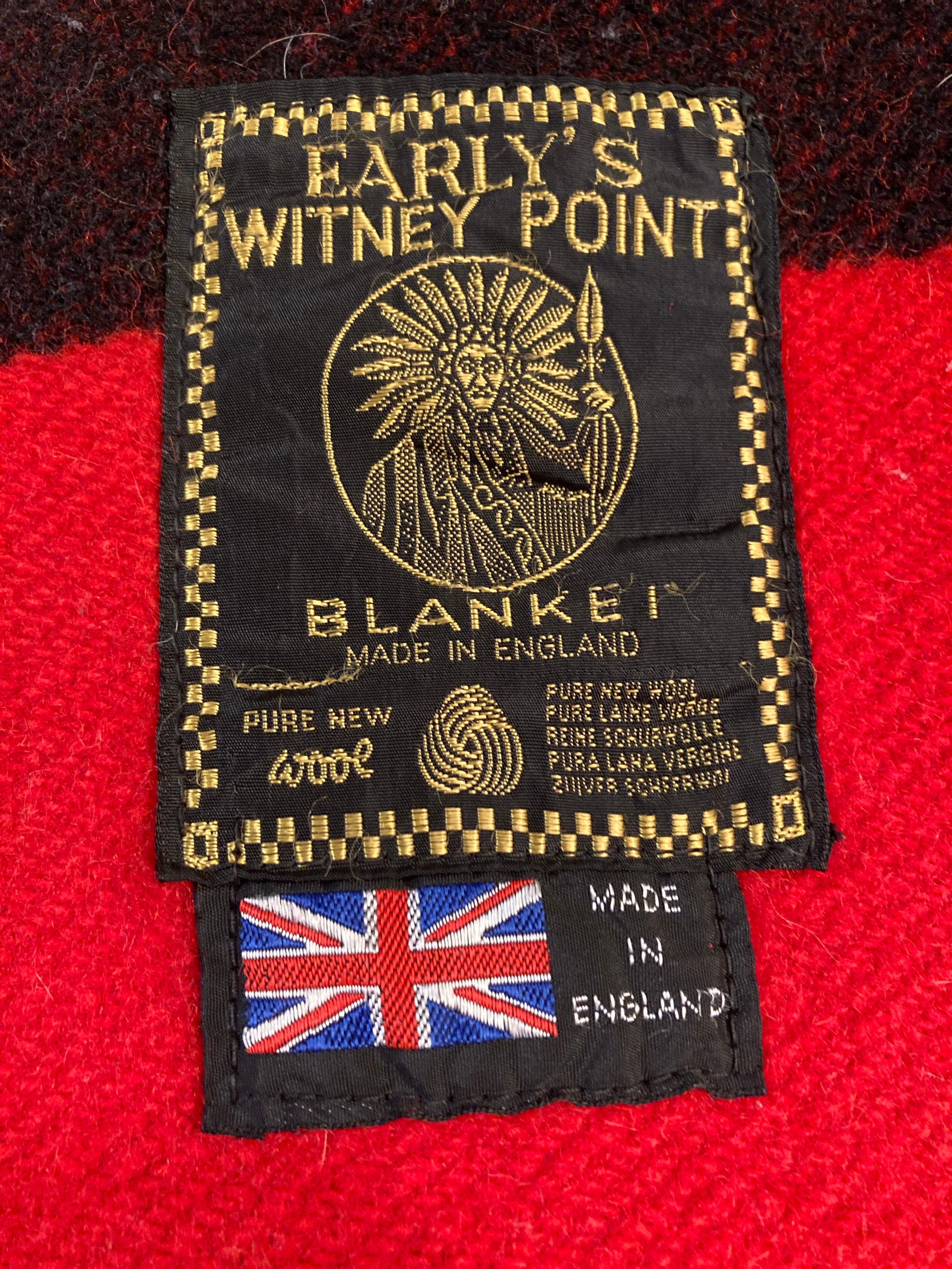 Vintage Early's Witney 5 Point 100% Virgin Wool Blanket Made Vintage Early's Witney 5 Point 100% Virgin Wool Blanket Made
