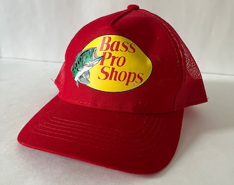 Bass Pro Shop Trucker Hat Adjustable Baseball Cap Adult One Size Red