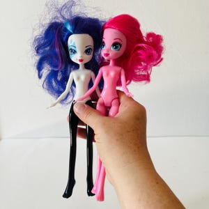My Little Pony Figure Equestria Girls Rainbow Rocks Rarity and Pinkie Pie Brushable Doll MLP Collectible FIM