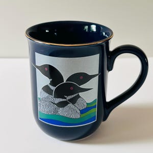 Vintage Otagiri Design East Inc Loon Mug Canadian Wildlife Coffee Cup Tea Mug Loon Art Woodlandia Canadiana Cottagecore Made in Japan