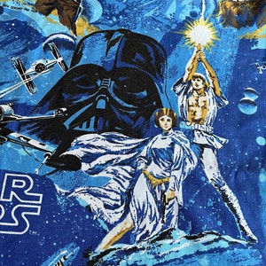 Vintage Original Star Wars 1970's Flat Twin Bed Sheet Bedding C3P0