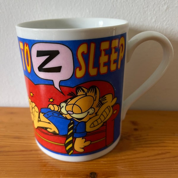 Vintage Garfield 1978 Jim Davis Large Ceramic Mug Mugs Cups Retro Kitchen Born To Sleep