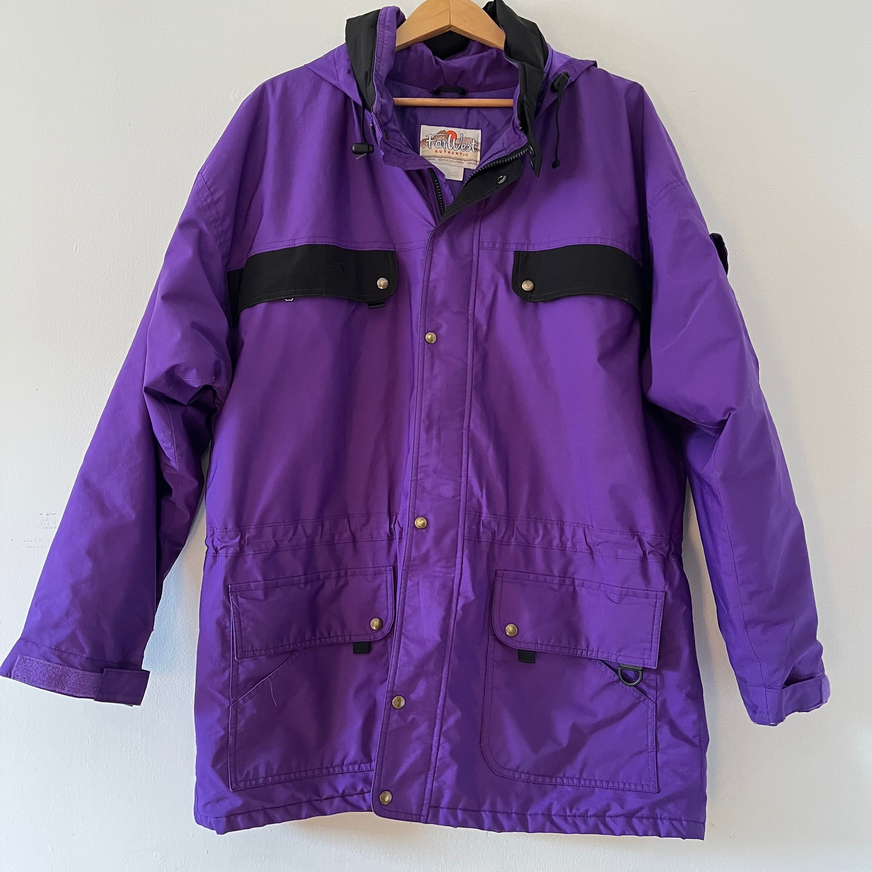 Vintage Far West Jacket Coat Purple Goretex Size XL Made in Canada