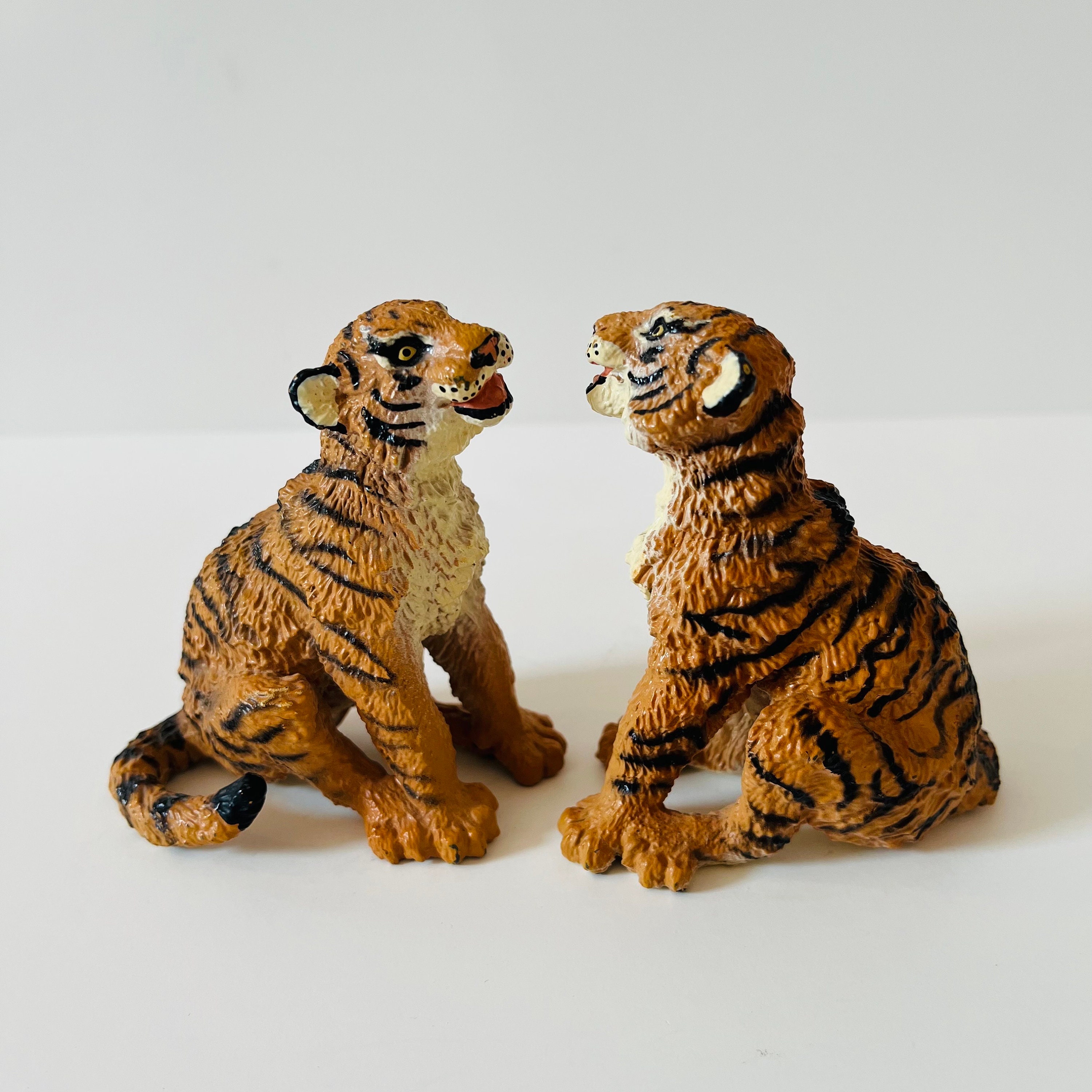 Vintage Safari Ltd Tiger Cub Cubs Plastic Animal Replica Toys