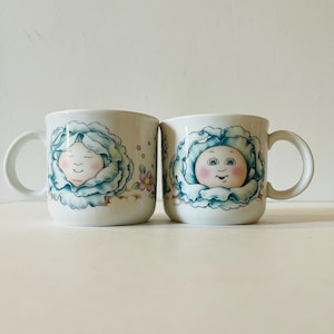 Vintage 1984 Cabbage Patch Kids Royal Wochester Fine Porcelain Coffee Cup Tea Mug Set of Two Cups Made in England