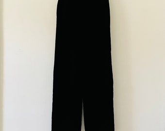 Vintage Giorgio Armani Silk Velvet Lined Zip Up Dress Pants Trousers Made in Italy Size Small
