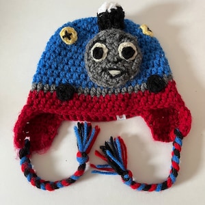 Vtg Crocheted Thomas el Tren Bebé Sombrero Tamaño 6-12 meses