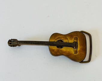 Vintage 1978 Baron Buckles Massivem Messing Klassische Gitarre Gürtelschnalle 6003 Musikliebhaber Musikinstrument Made in Taiwan