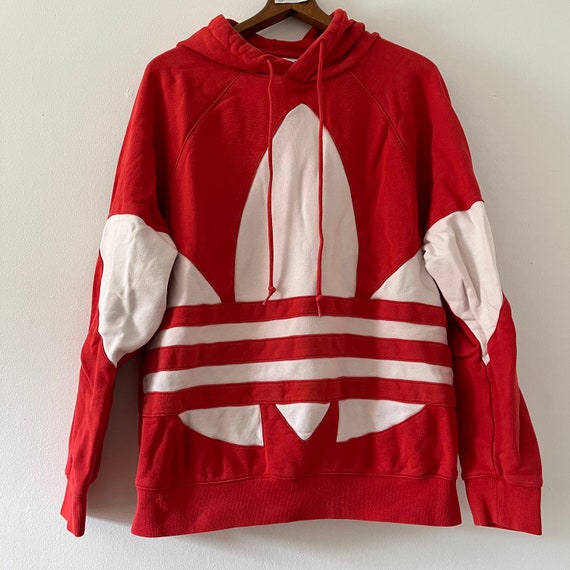 Quilted Trefoil Red Adidas Hoodie Sweatshirt Size - Etsy