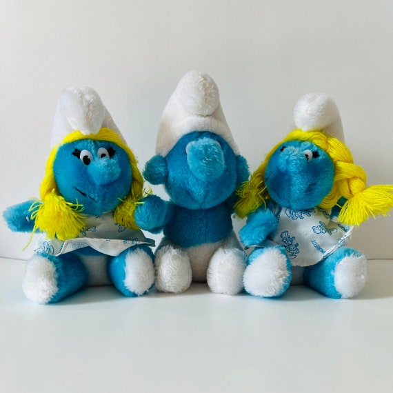 Smurf Plush Vintage Peyo 1981 Smurfette and Smurf by Ganz Bros