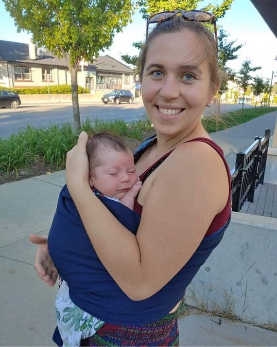 Sewfunky Designer Adjustable Ring Sling Into the Woods on Navy
