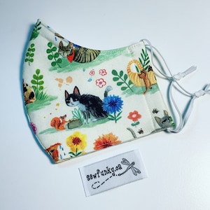 Grumpy Cat Kitten Kitty Cloth Reusable Cotton Face Mask - Triple Layer