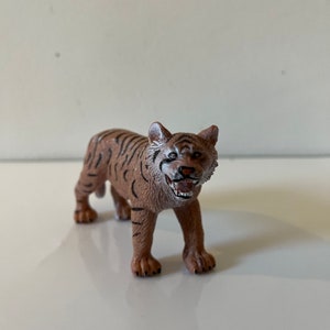Vintage Wenno Wilde Tiere Tiger Figur Spielzeug Kunststoff Gummi Tierfigur Tiger Spielzeug Sammler