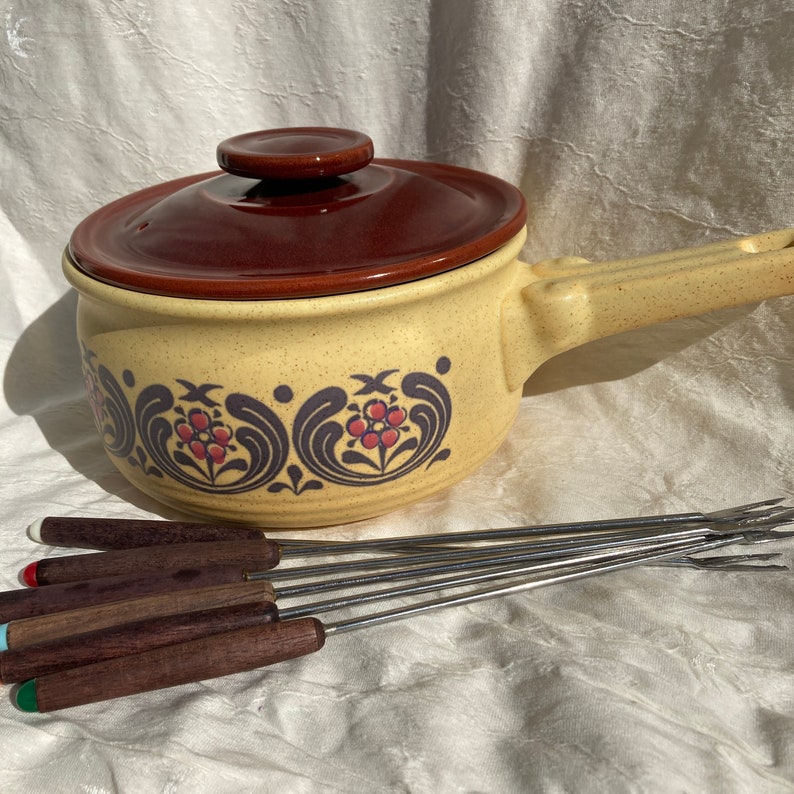 Vintage Fondue Shungyo Flame Cooker Fire Proof Fondue Set Made Etsy