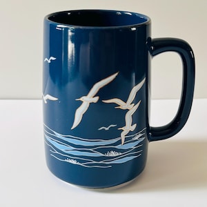 Vintage Otagiri The Sea Ocean Seaside Seagulls Hand Painted Coffee Cup Tea Mug Made in Japan